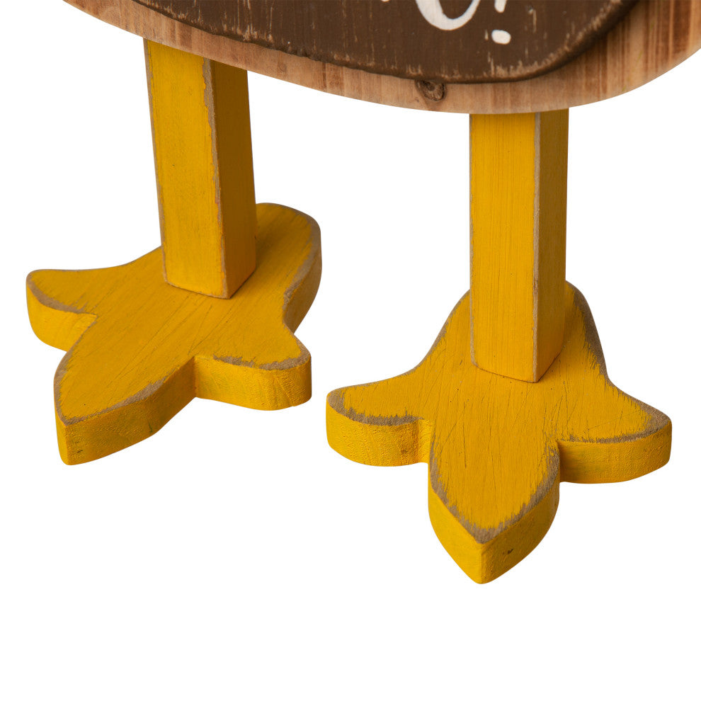 24" Thanksgiving Wooden Turkey Standing Decor
