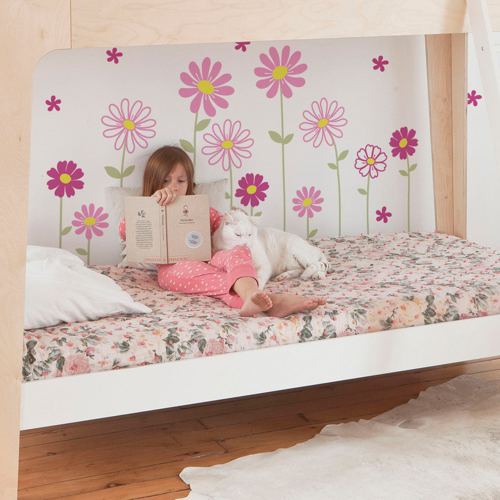 Daisy Flower Wall Decals, Color Scheme A