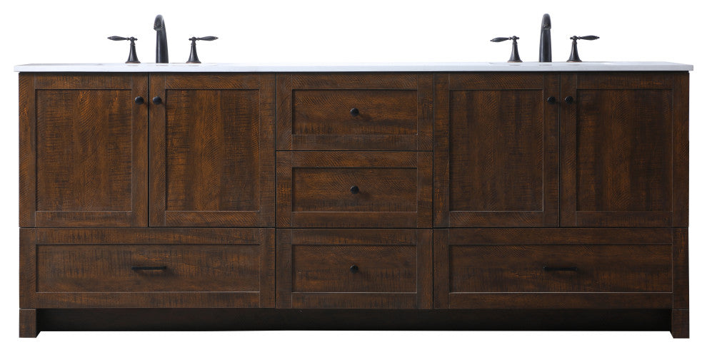 60" Double Bathroom Vanity, Expresso, 84