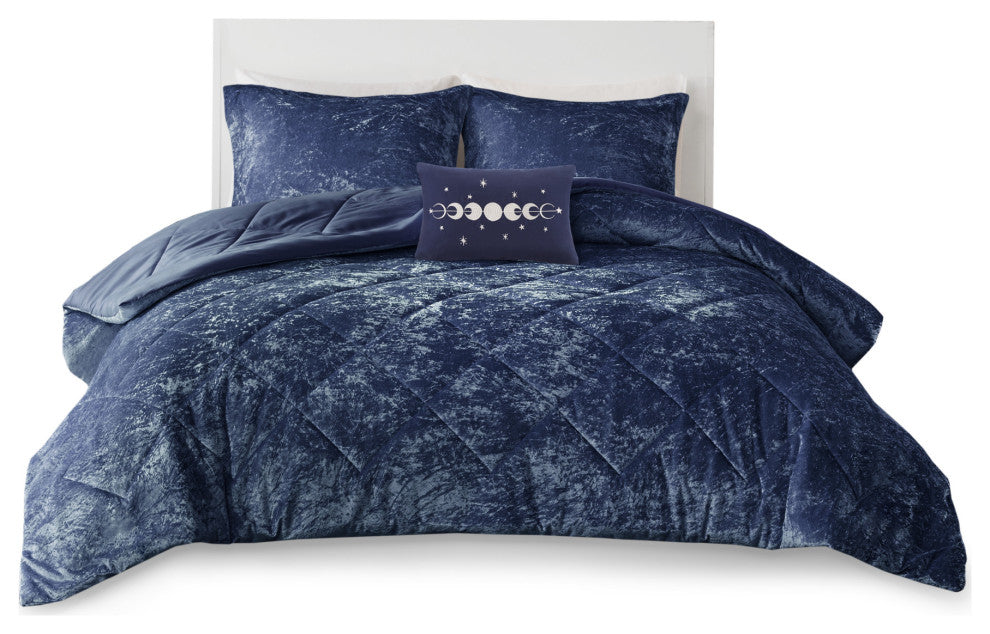 Intelligent Design Felicia Crushed Velvet 4-Piece Comforter Set