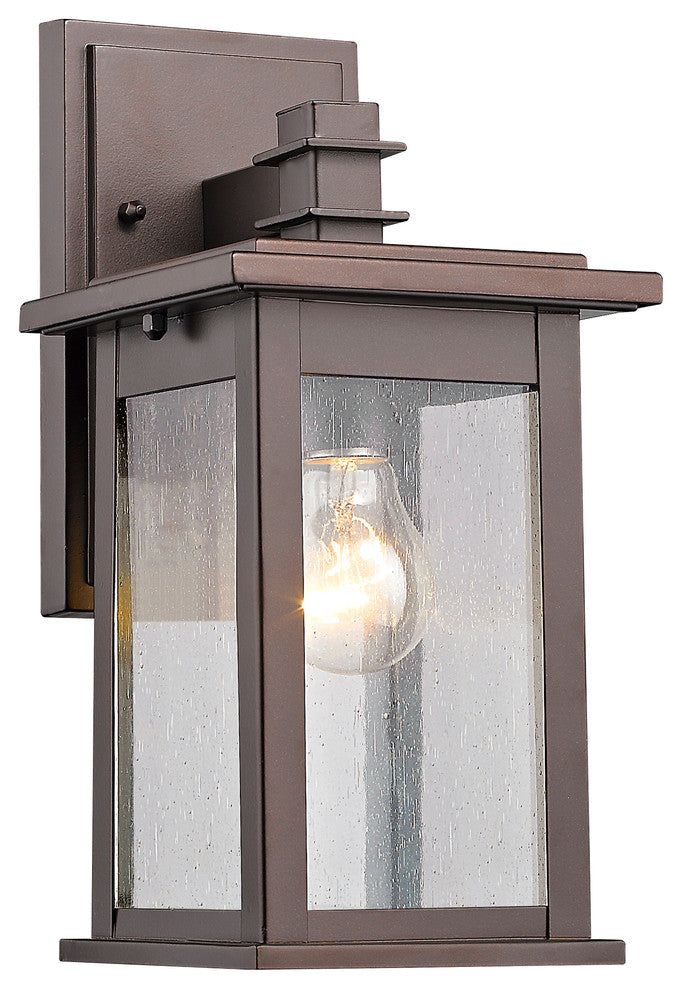 TRISTAN Transitional 1 Light Rubbed Bronze Outdoor Wall Sconce 12inches Height