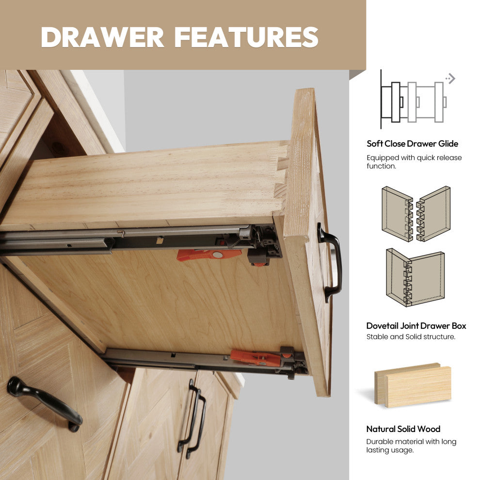 Javier Bath Vanity, Composite Stone Top, Antique Brown, 72", Double Vanity, No Mirror