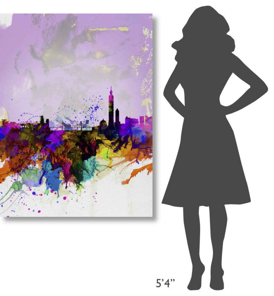 "Taipei Watercolor Skyline" Fine Art Print