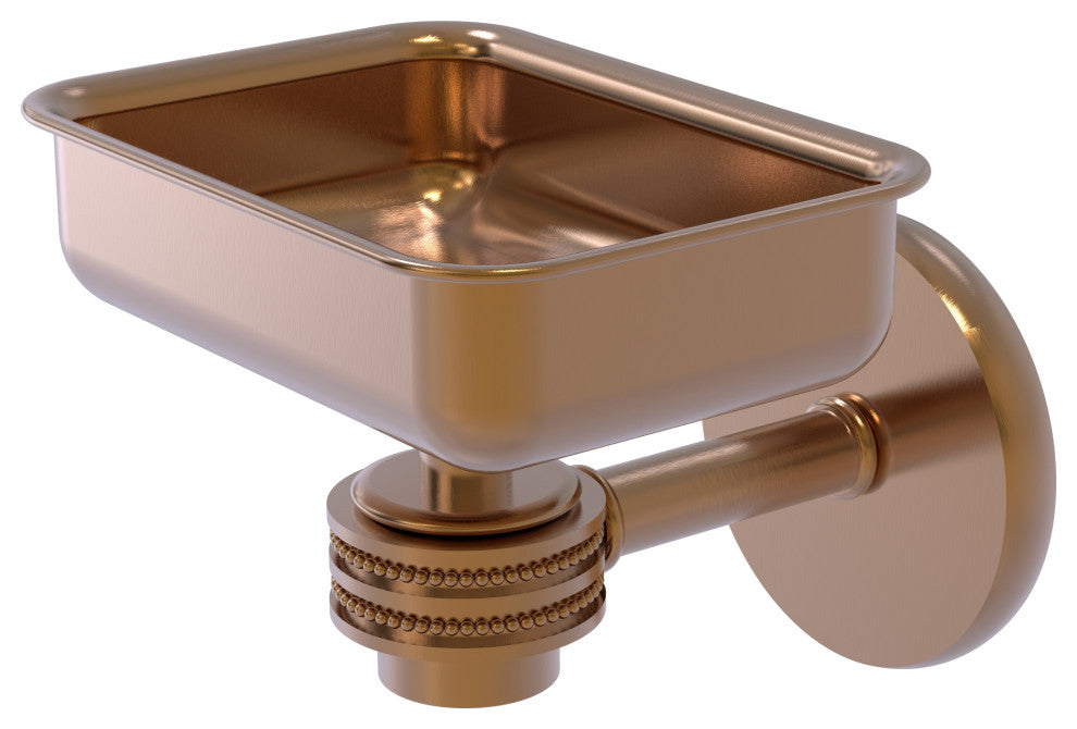 Satellite Orbit One Wall Mount Soap Dish With Dotted Accents, Brushed Bronze