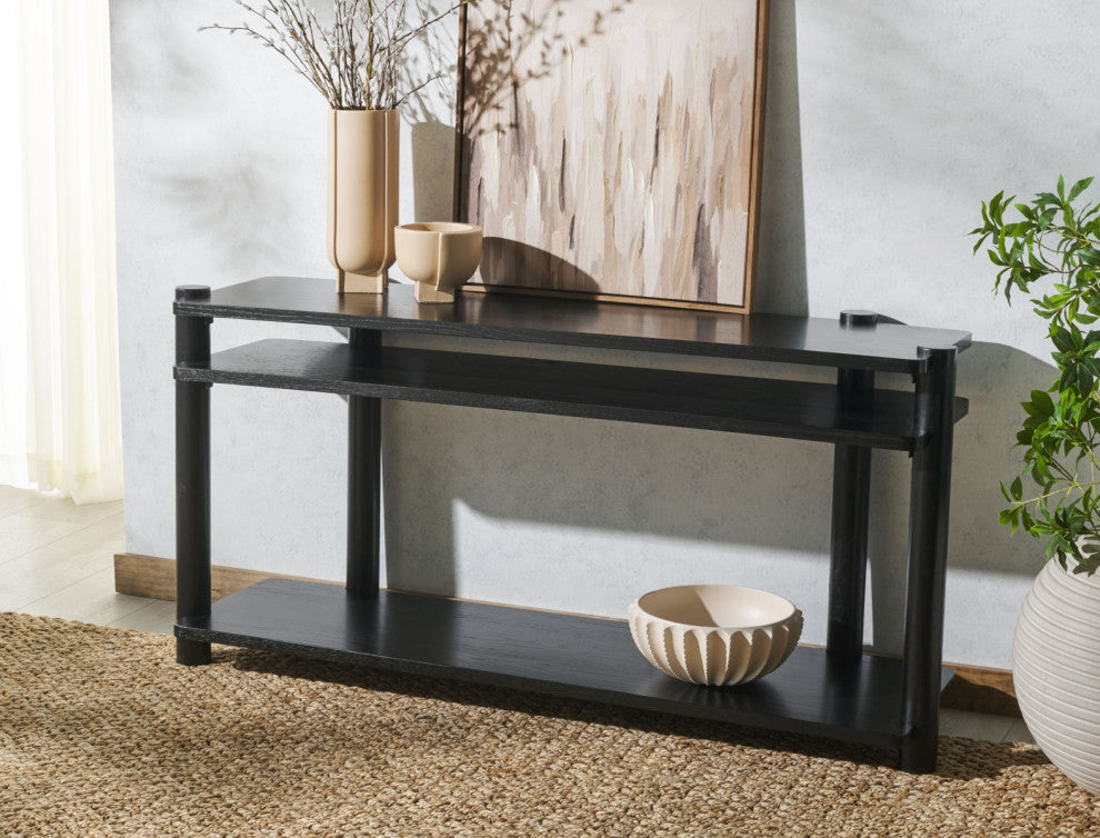 Safavieh Couture Edisyn Wood Console Table, Black