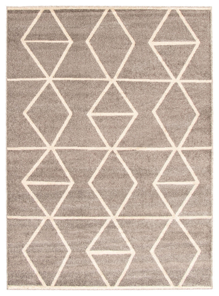 Ana eCarpetGallery Area Rug, Gray-Ivory, 7'10"x10'2"