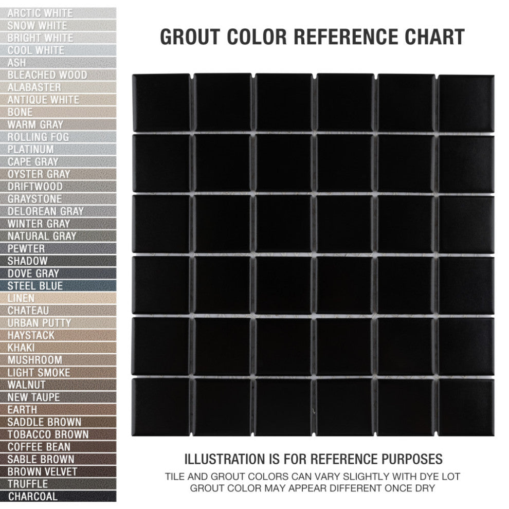 Metro Quad Matte Black Porcelain Floor and Wall Tile