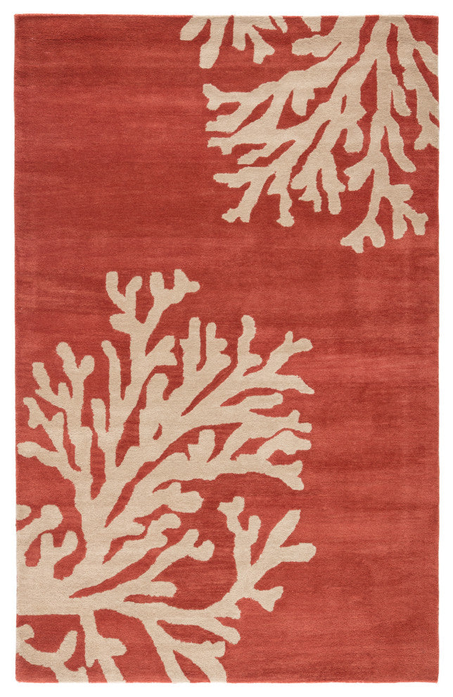 Jaipur Living Bough Handmade Abstract Coral/Tan Area Rug, 5'x8'