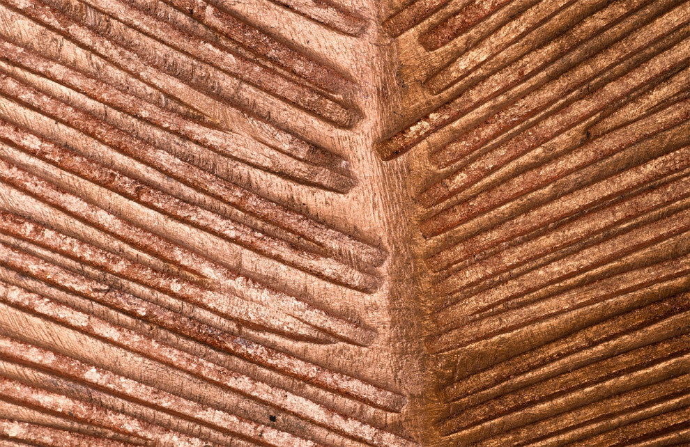Carved Leaf on Stand, Copper Leaf, Medium