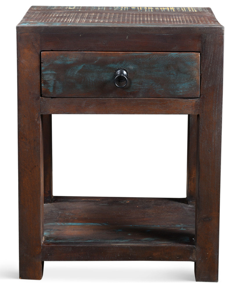Reclaimed Wood SideTable With Drawer