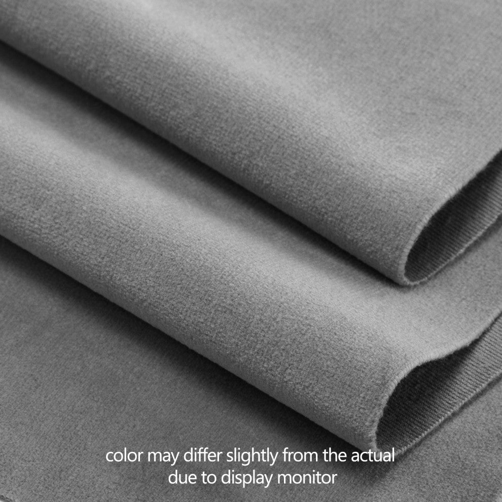 Square Tufted Desk Rolling Chair, Grey-Velvet