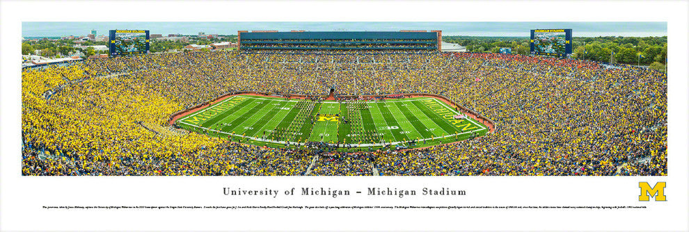 Michigan, University Of, Football, 50 Yard Line, Unframed