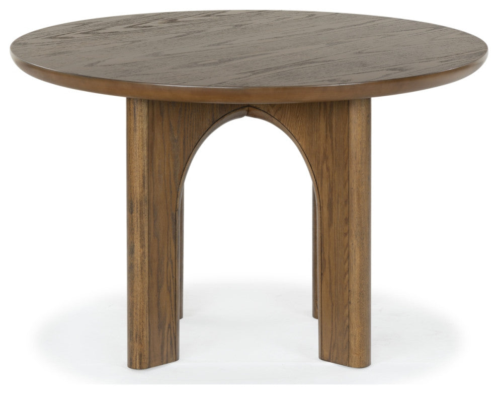 Safavieh Couture Olivetta Round Wood Dining Table, Medium Oak