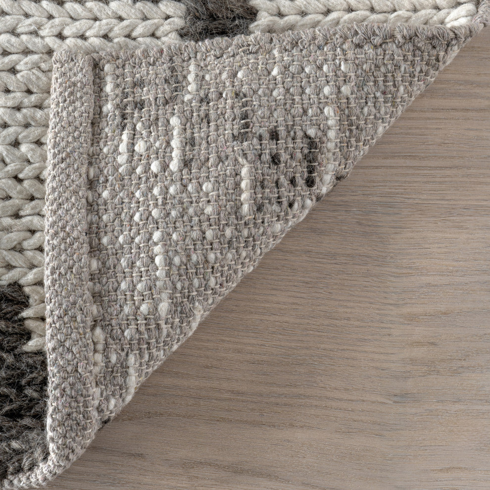 Eighty-Eight Wool Area Rug, Dark Grey 8' x 10'