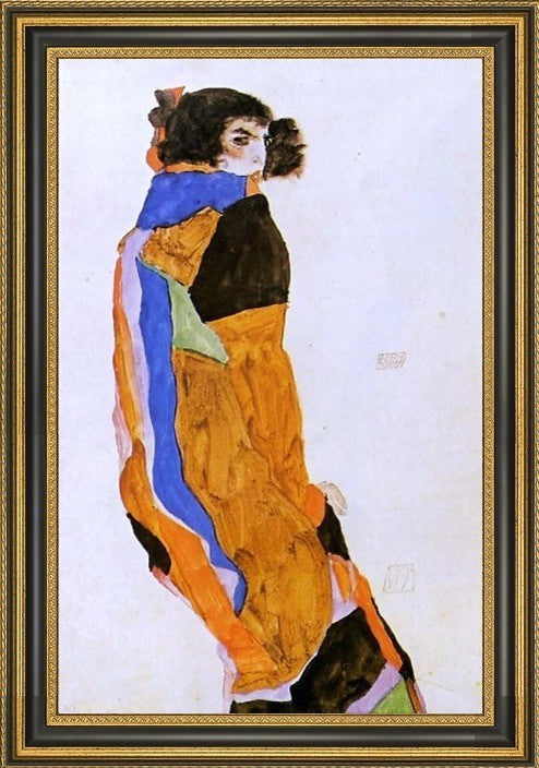 Egon Schiele The Dancer Moa - 18" x 27" Framed Premium Canvas Print