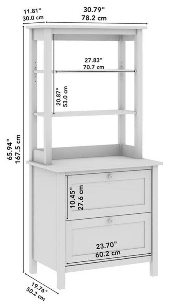 Mayfield Bookcase with Drawers in Vintage Black and Reclaimed Pine