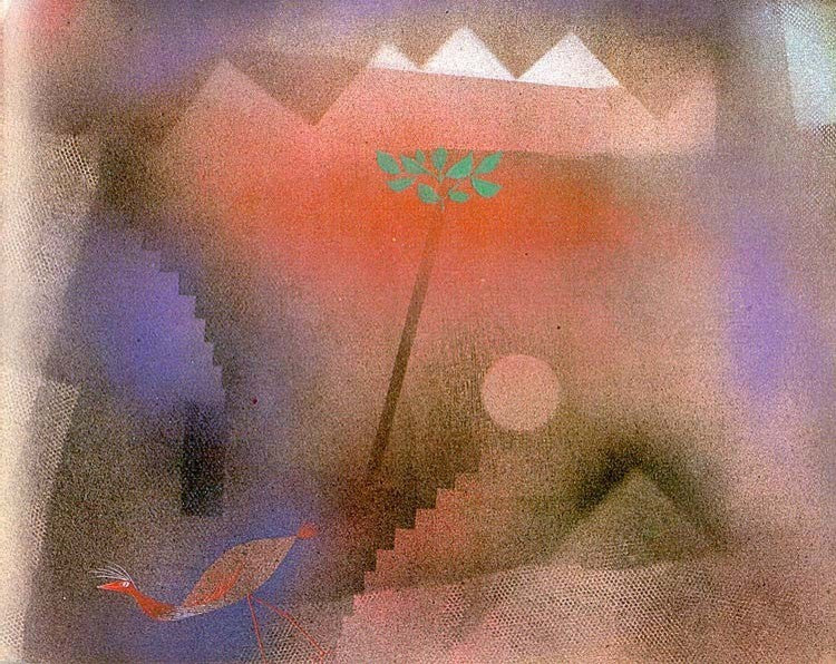 Paul Klee Bird Wandering Off - 20" x 25" Premium Canvas Print