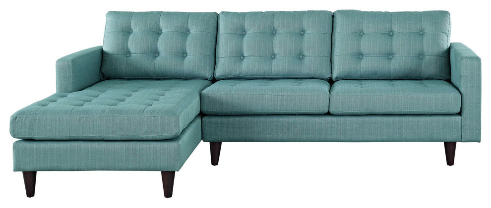 Modway Empress Left-Facing Upholstered Sectional Sofa, Laguna