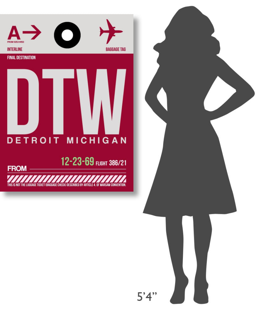 "DTW Detroit  Luggage Tag 1" Fine Art Print