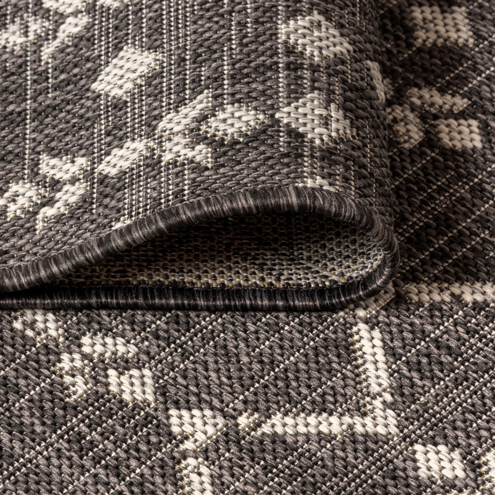 Ourika Moroccan Geometric Textured Weave Indoor/Outdoor Area Rug