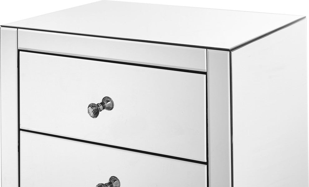 5 Drawer Chest 24"x18"x45" Clear Mirror
