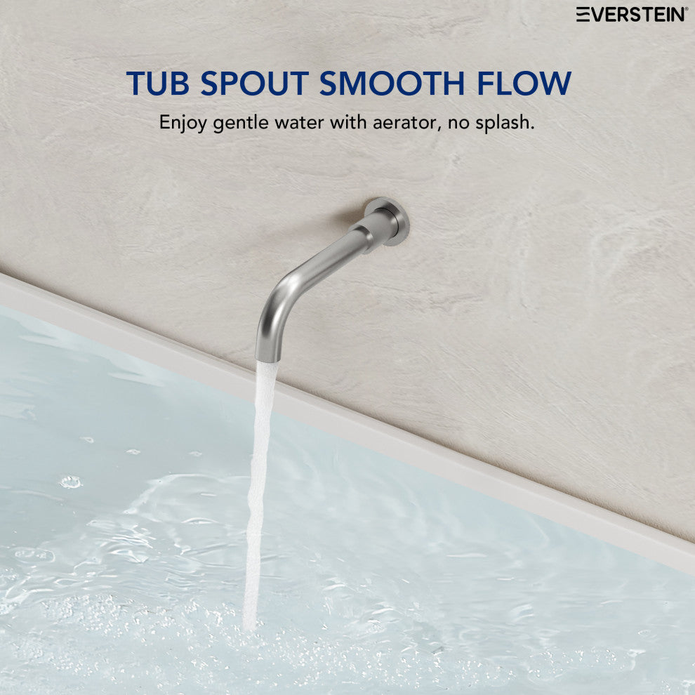 Wall-Mount Tub and Handheld Shower Faucet Set, Brushed Nickel