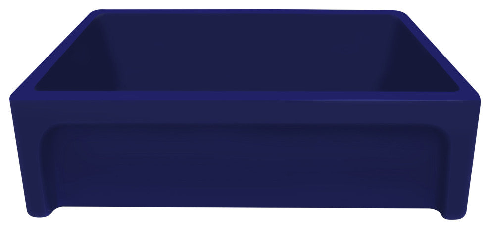 Whitehaus WHQ5550-BLUE 33 Inch Reversible Farmhouse Kitchen Fireclay Sink