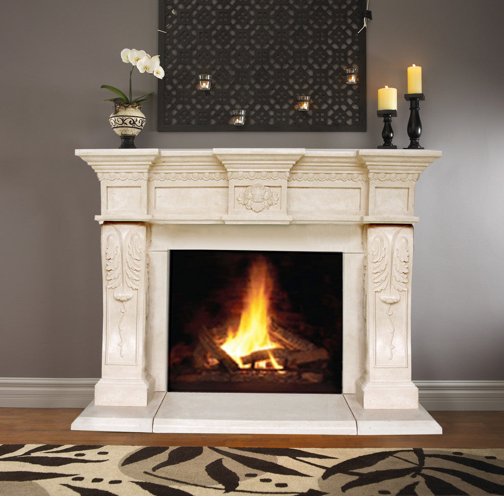 President Series Oxford Cast Stone Fireplace Mantel