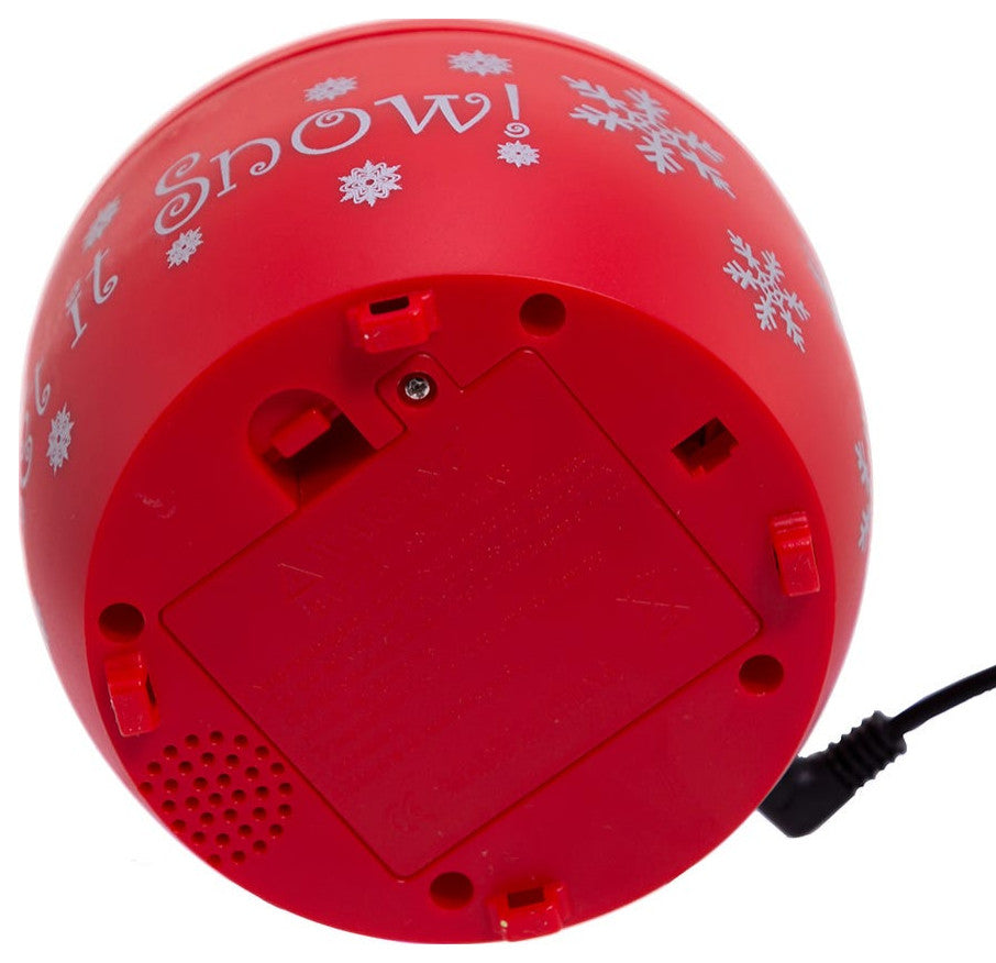 5" Battery-Operated USB Night Light Projector, Red Base