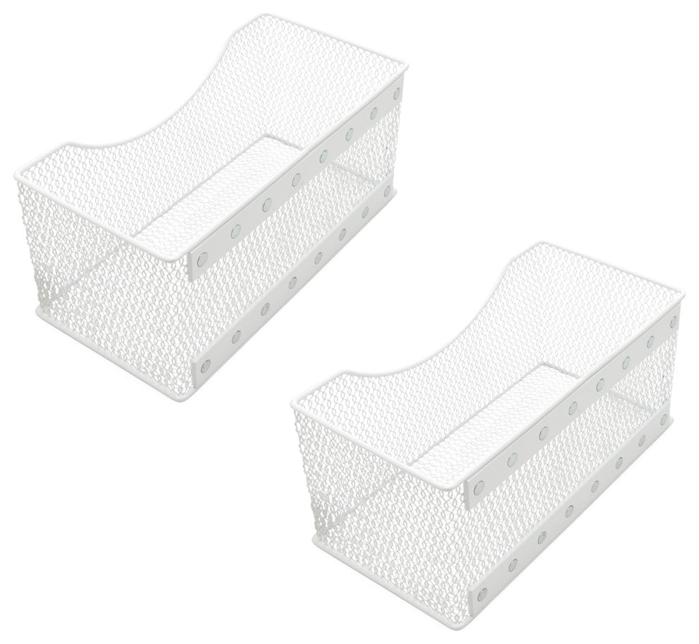 YBM Home Wire Mesh Magnetic Storage Baskets for Home Office, Set of 2