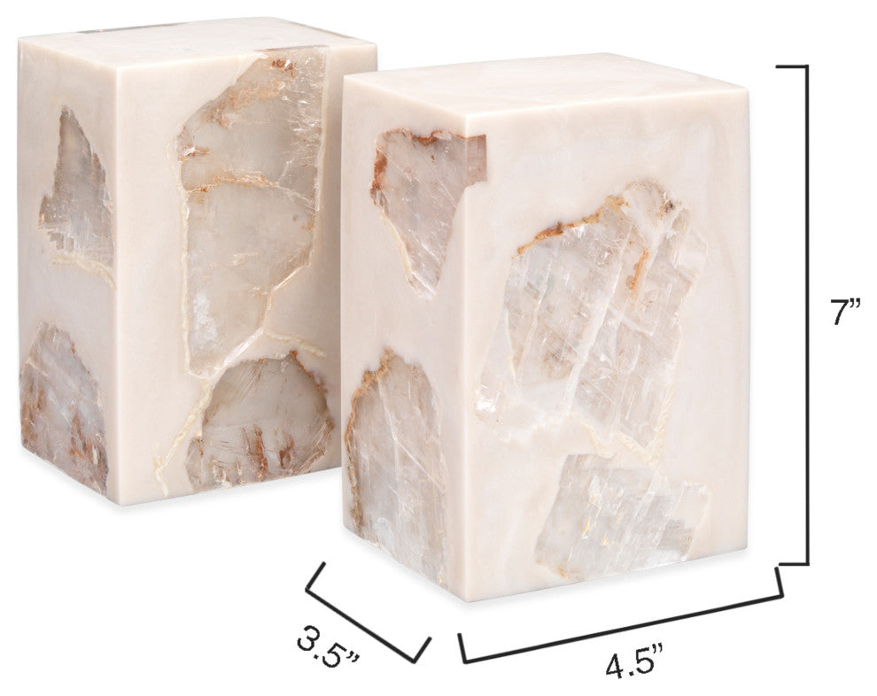 Slab Mica Bookends, Set of 2