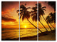 "Barbados Island Evening Seashore" Metal Wall Art, 3 Panels, 36"x28"