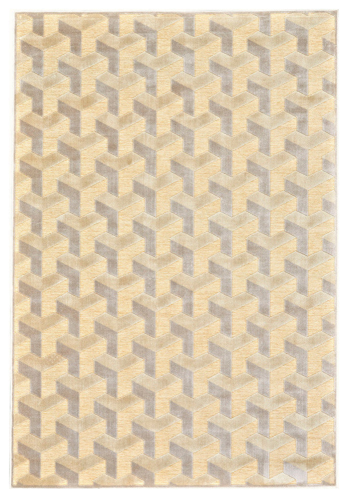Weave & Wander Pellaro Rug, Cream/Silver, 2'2"x4'