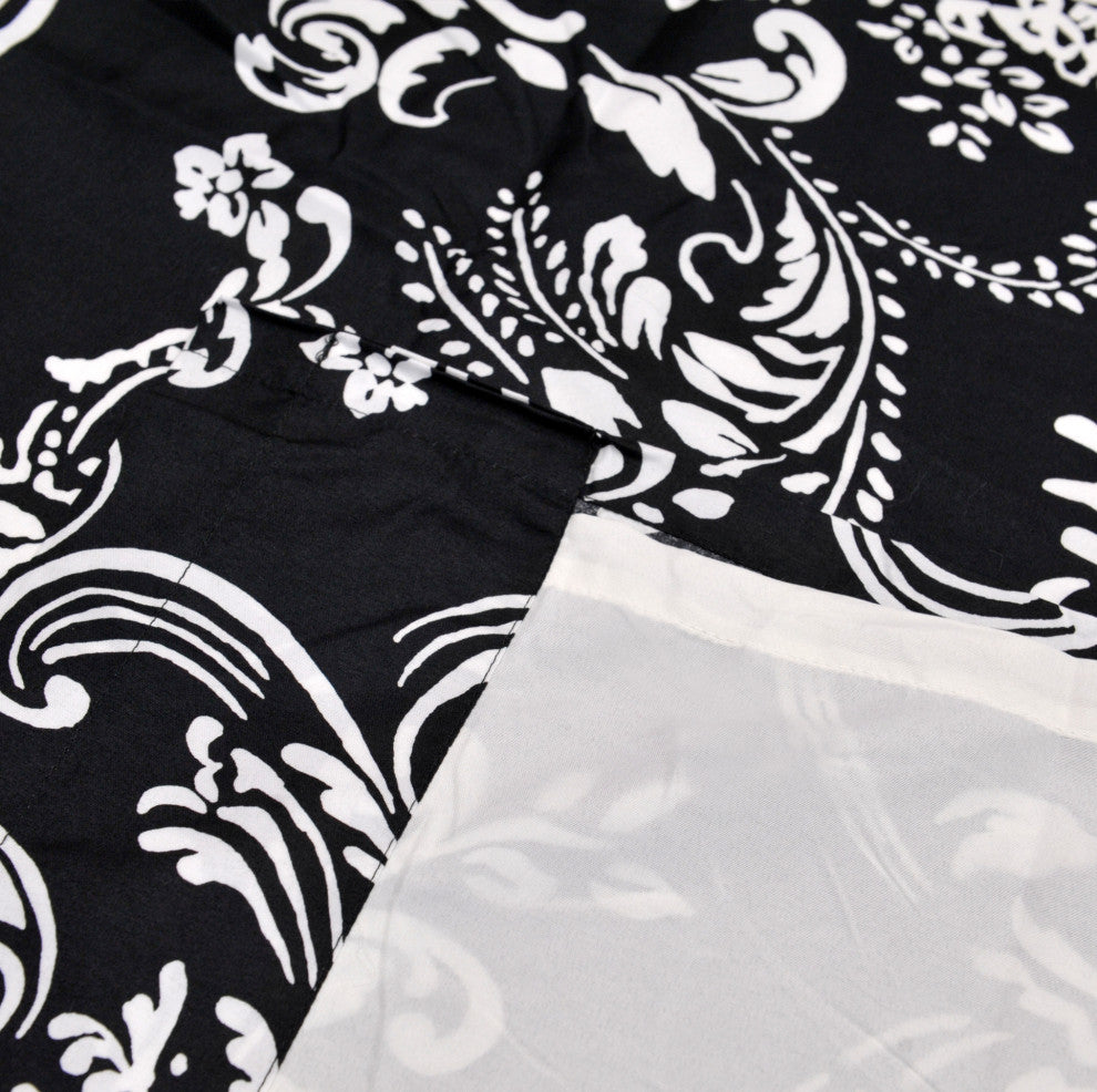 LA Boheme 2 Piece Curtain Set, Black, 60" X 84"