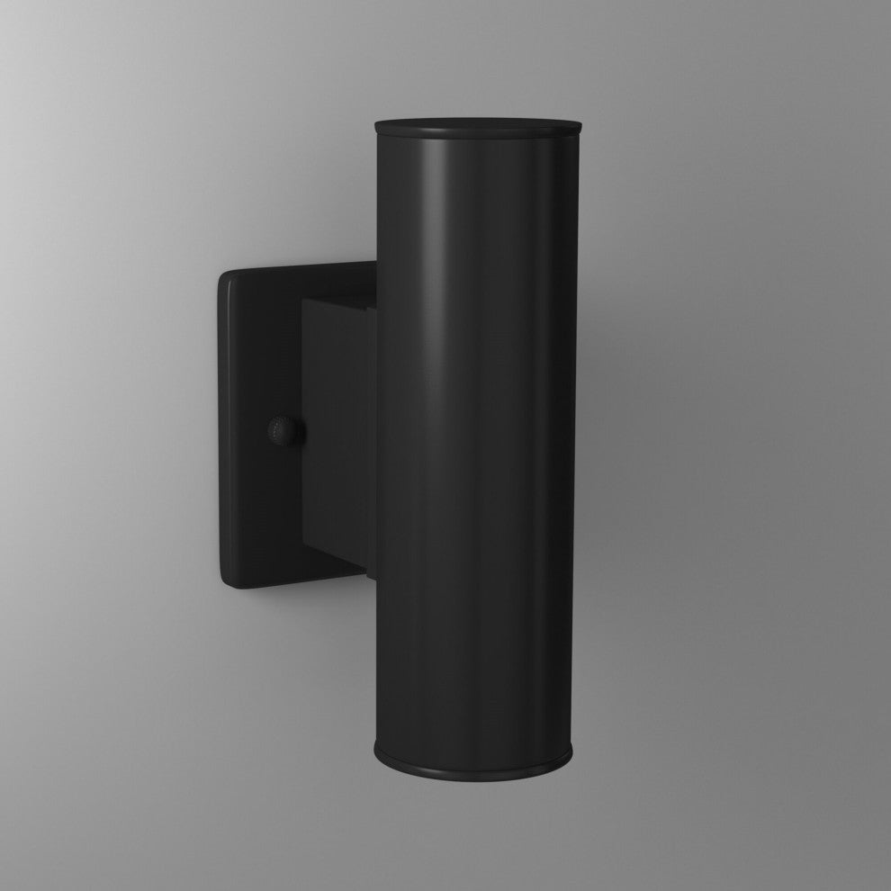 1x50W Outdoor Wall Light, Matte Black Finish, 2 Light