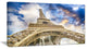 "Dramatic Sky Over Ground View Paris Eiffel Tower" Wall Art, 60"x28", 1 Panel