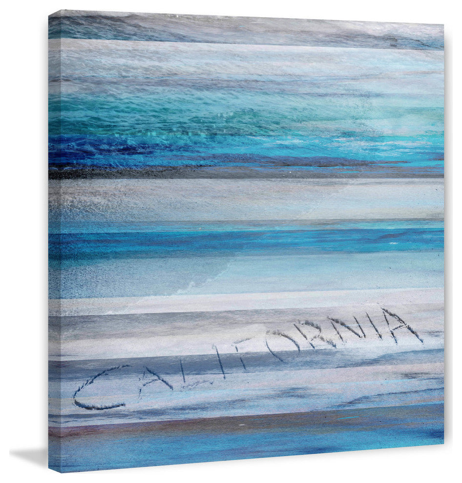"California in the Sand" Print on Canvas, 18"x18"