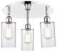 Clymer-3 Light 16" Flush Mount-Polished Chrome, Clear Glass Shade
