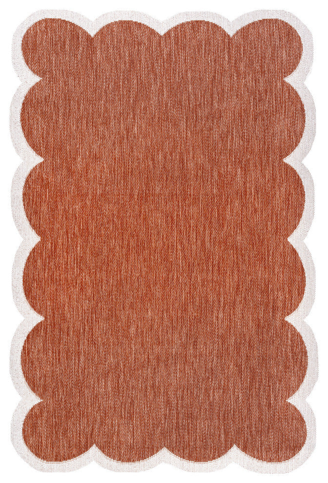 Alice Classic Cottage Two-Tone Scalloped Indoor/Outdoor Shaped Area Rug