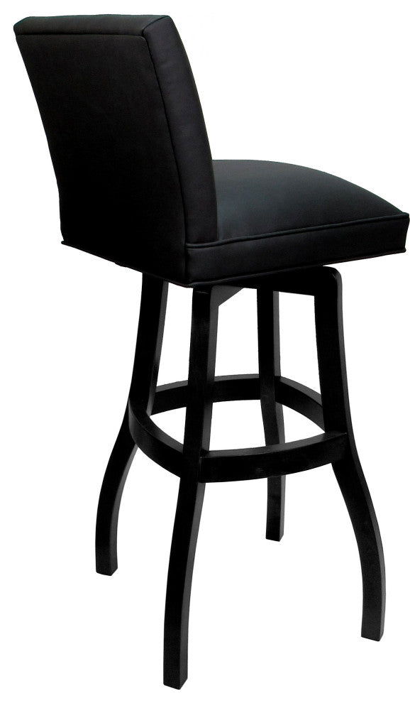 Swivel Wood Counter, Bar or Extra Tall Stool - Sommerville on S-Base, Black Vinyl - Black, 34"