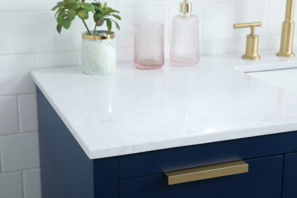 Bethany Single Bathroom Vanity, Blue, 54"
