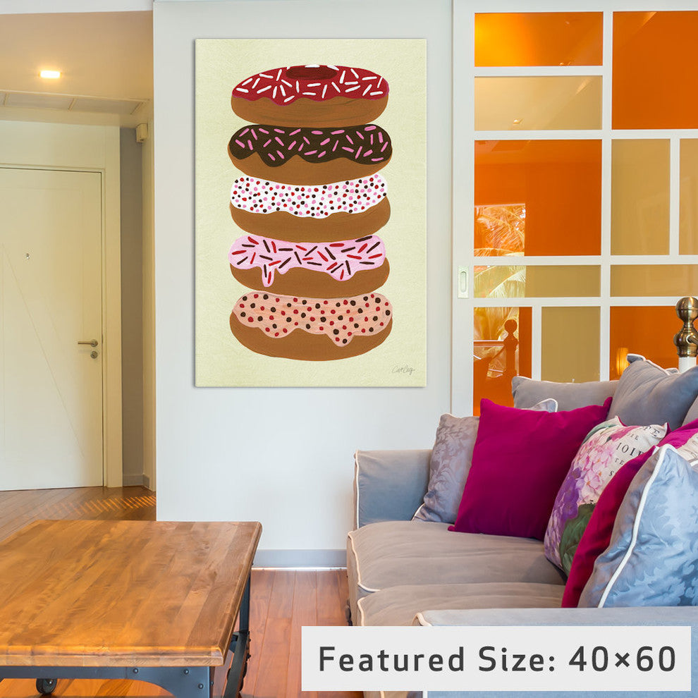 "Donuts Stacked Cream Artprint" by Cat Coquillette, 26x18x1.5
