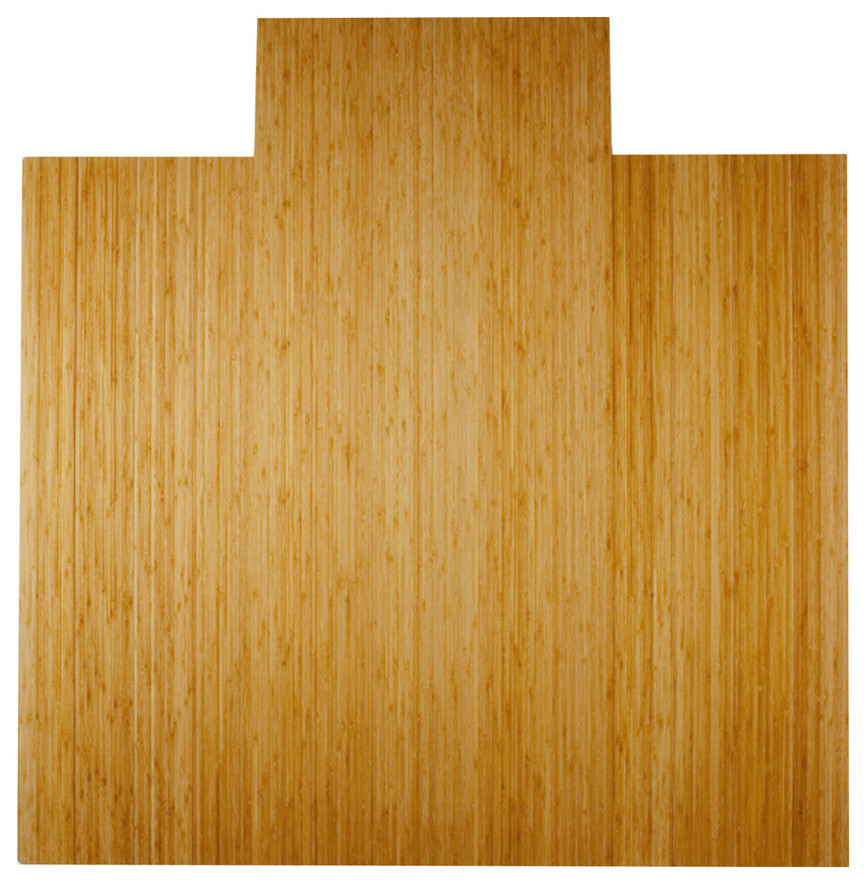 Ronson Bamboo Deluxe Roll-Up Chair Mat, Natural, With Lip, 55"x57"