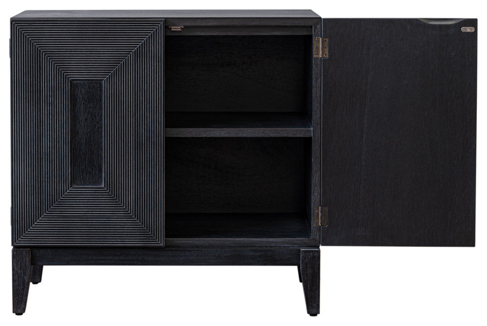 Covey Cabinet 2 Doors, Brushstroke Black