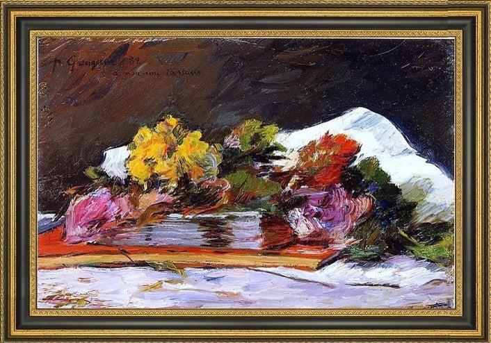 Paul Gauguin Bouquet of Flowers - 18" x 27" Framed Premium Canvas Print