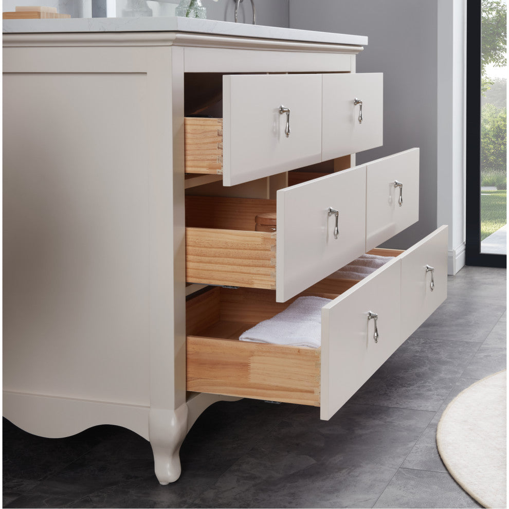 Legion Furniture WS2512 Series Bathroom Sink Vanity, Dreamy White, 48", Artificial Stone Top, Single Sink