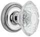 Rope Rosette Double Dummy Crystal Victorian Knob, Bright Chrome, ROPCVI