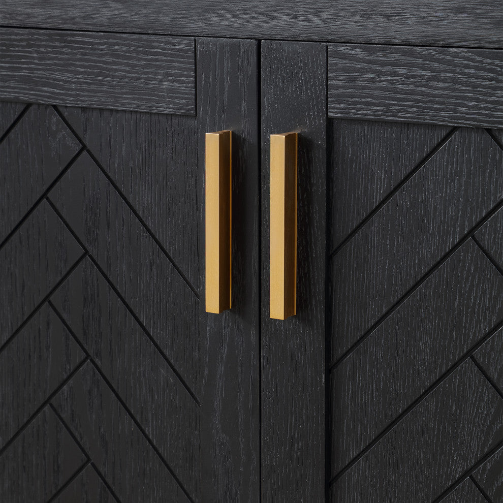 Altair Gazsi Black Oak Bathroom Vanity Set, 84", Without Mirror