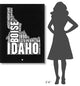 "Idaho Black and White Map" Fine Art Print