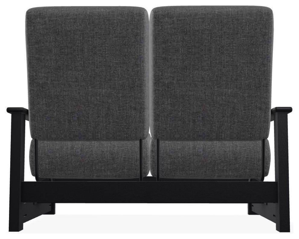 Leeward Deep Seat Outdoor Loveseat with Hidden Motion, Slate/Black